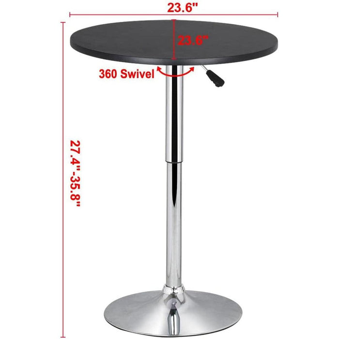 Black Adjustable MDF Top Bar Table