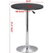 Black Adjustable MDF Top Bar Table