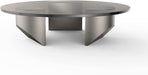 Modern Glass Coffee Table with Polished Steel Legs