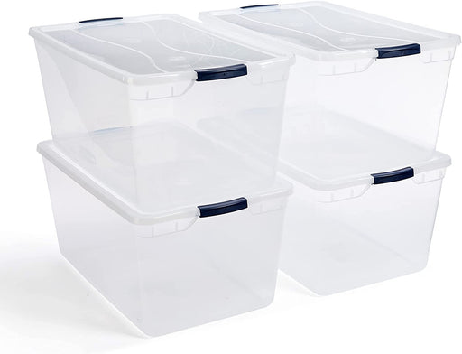 Rubbermaid Cleverstore 30 Quart Latching Stackable Plastic Storage Bins  Tote Container with Lid for Work and Home Organization, Clear (6 Pack)