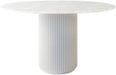 White Solid Wood Circular Tabletop Dining Table