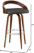 Sonia Barstool with Polyurethane Upholstery, 26″H, Walnut/Brown