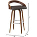 Sonia Barstool with Polyurethane Upholstery, 26″H, Walnut/Brown