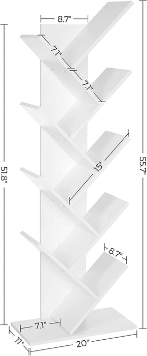 8-Tier Tree Bookshelf for Small Spaces