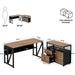 Rustic L-Shaped Desk with Storage and Cabinet