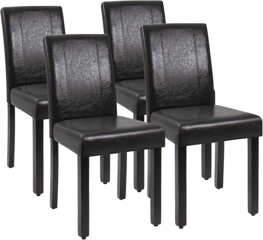 PU Leather Dining Chairs Set of 4, Black