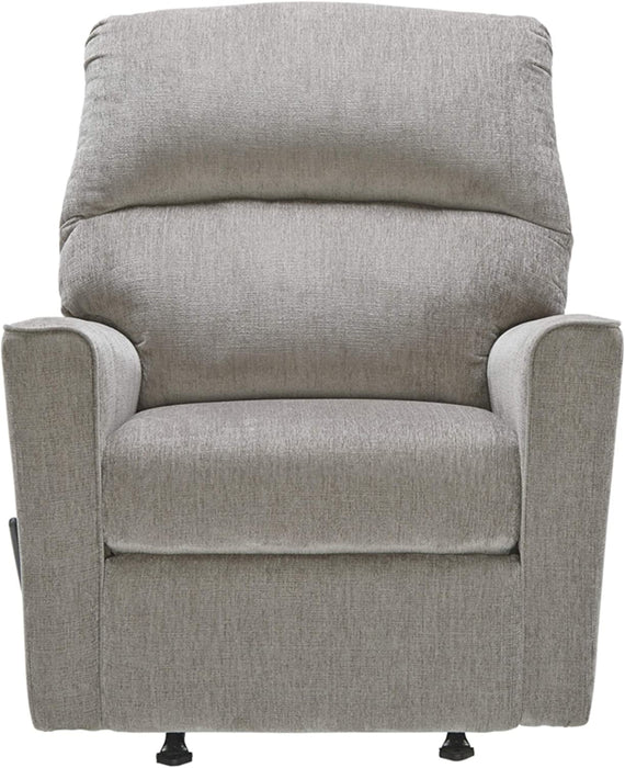 Light Gray Modern Nursery Manual Rocker Recliner