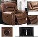 Electric Recliner Chair with Bonded Leather (Nut Brown)