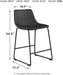 Centiar Modern Bucket Barstool (Set/2) Black