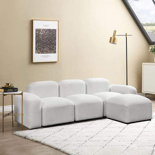 Modular Reversible Teddy Fabric Sectional Sofa