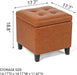 Orange Leather Cube Ottomans for Living Room