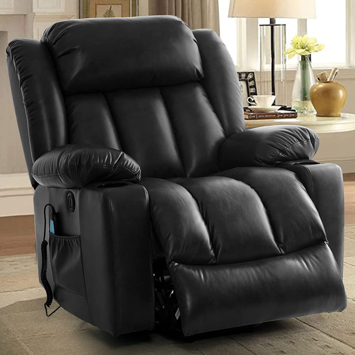 Black Power Lift Recliner with Heat & Massage