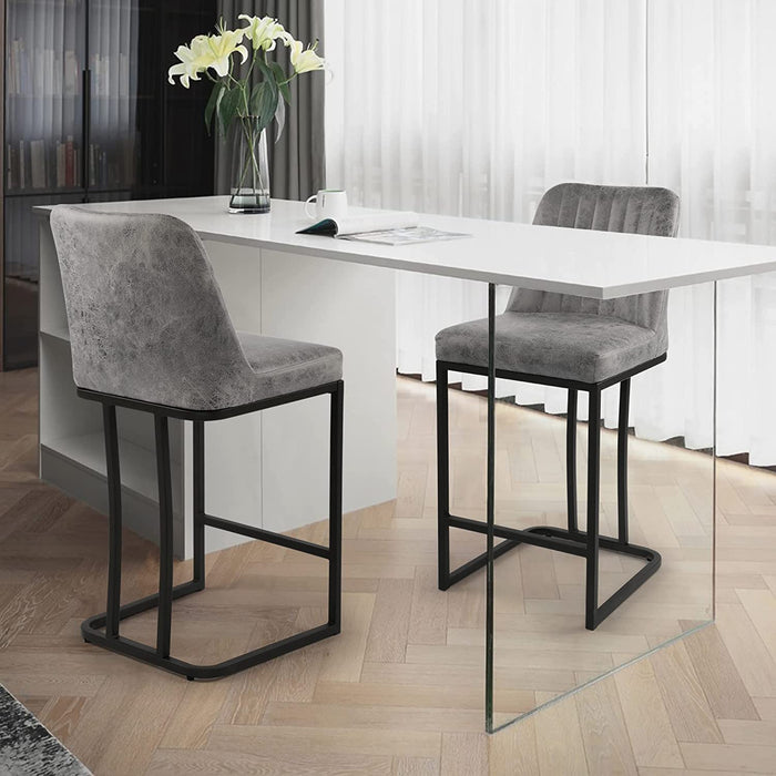 Upholstered Counter Height Barstools, Set of 2