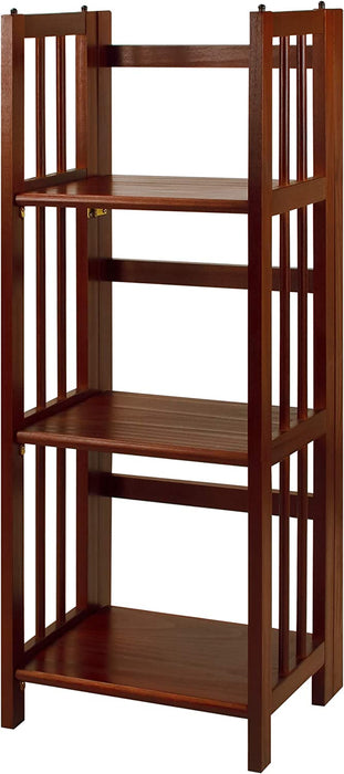 New Walnut Folding Bookcase with 3 Shelves