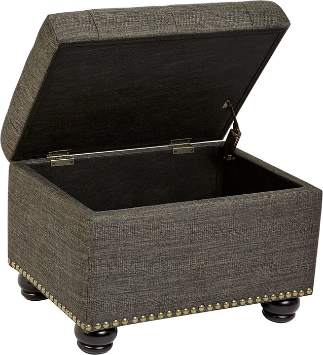 Modern Gray Ottoman with Storage Space