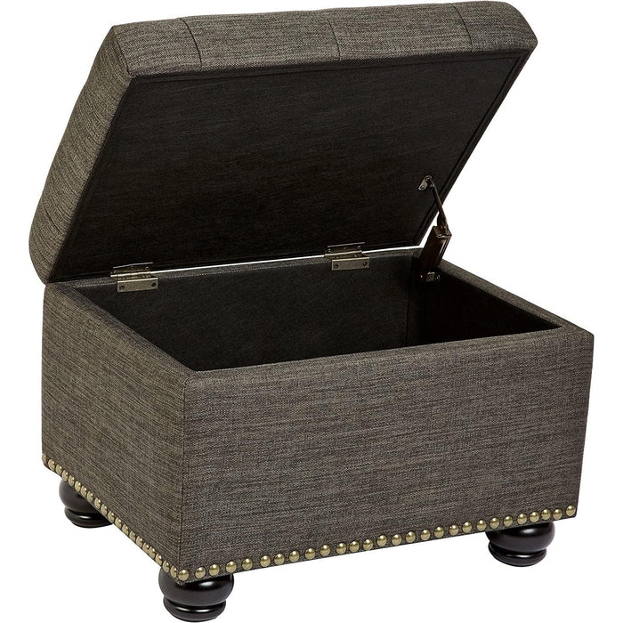 Modern Gray Ottoman with Storage Space