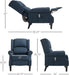 Dark Blue Wingback Recliner with Massage & Heat