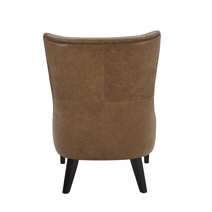 Kingsolver Tufted Leather Accent Chair on Amazon