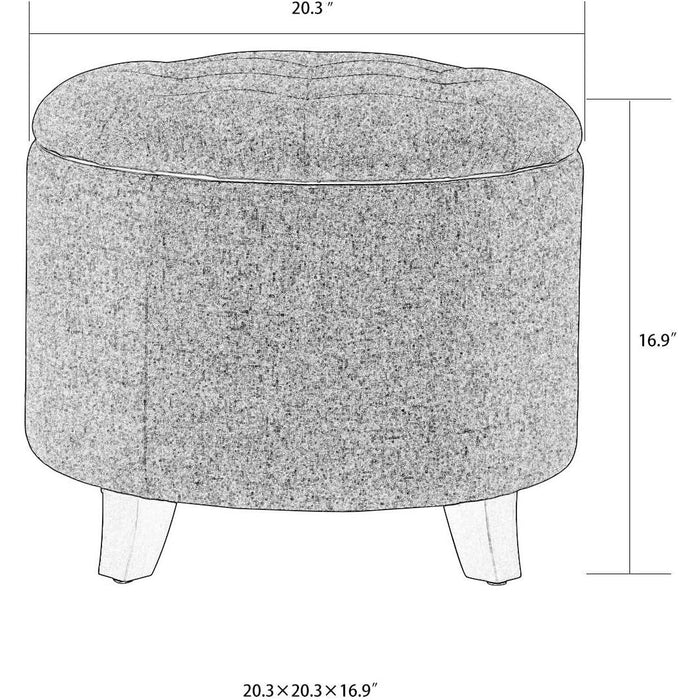 Gray Fabric round Ottoman by Designs4Comfort