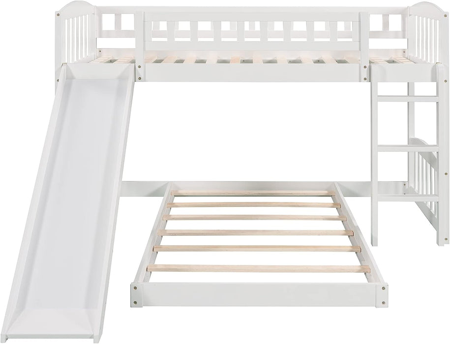Low Twin over Twin Bunk Bed with Slide