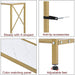 Gold and White Narrow Console Table with Shelves