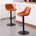 Orange Faux Leather Adjustable Swivel Barstools with Back (Set/2)