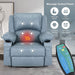 Swivel Rocker Recliner Chair with Massage and Heating (Cloth Blue)