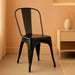 Stackable Metal Tolix Style Dining Chair, Set of 4, Black
