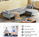 Light Gray Velvet Nailhead Sectional