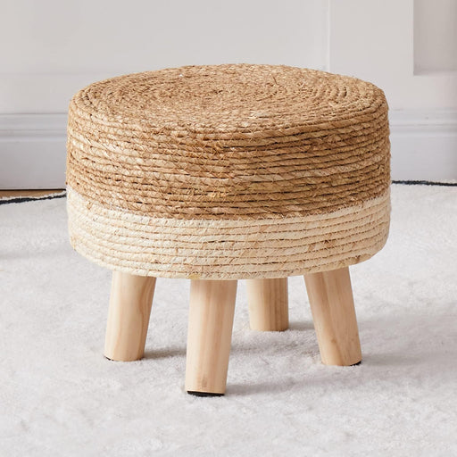 Seagrass Handwoven Foot Stool with Non-Skid Legs