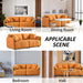 Modern Sofa Loveseat, Deep Seat, Mid-Century (Orange)