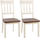 Whitesburg Cottage Rake Back Dining Chair, Brown & White, 2 Count