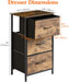 Rustic Brown Chest of Drawers with 3 Fabric Bins