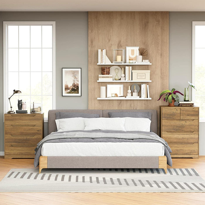 Modern Rustic Brown 5-Drawer Dresser