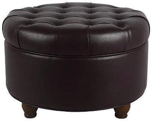 Distressed Brown Storage Ottoman for Home Decor