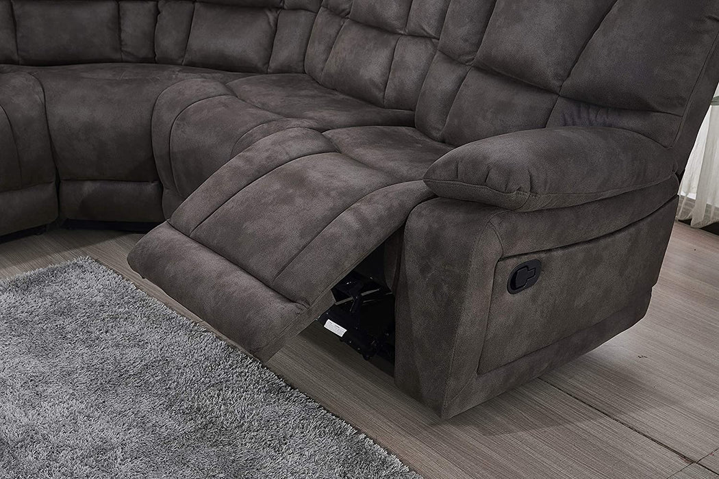 Grey Microfiber Reclining Sectional Sofa