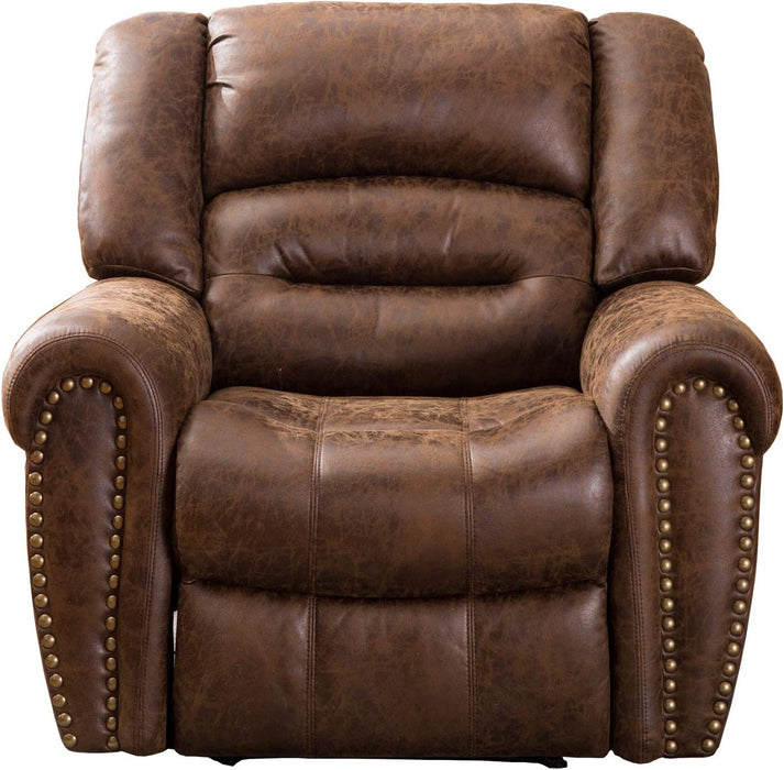 Electric Recliner Chair with Bonded Leather (Nut Brown)