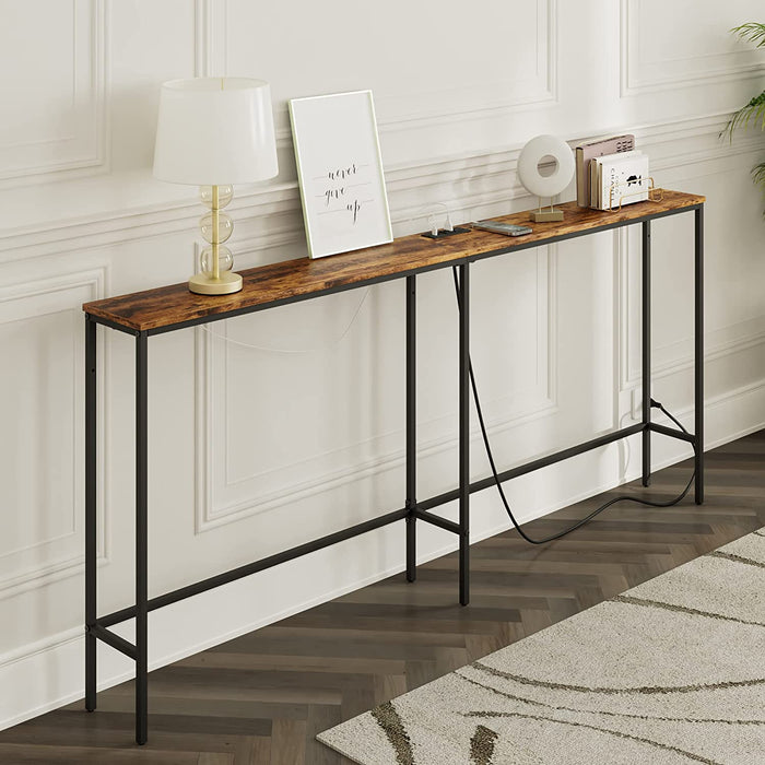 Modern Rustic Console Table with Power Outlet