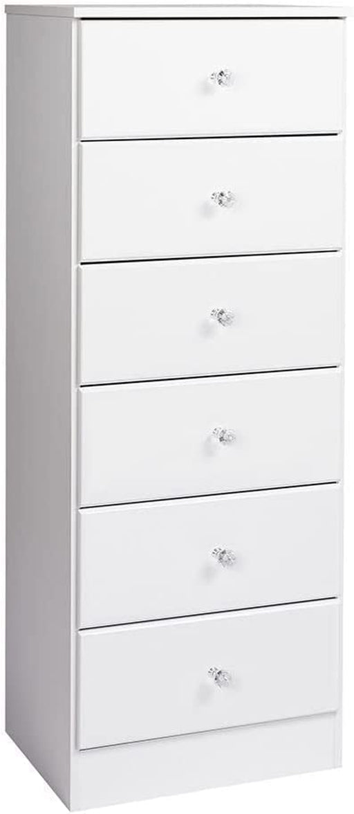 Astrid 6-Drawer Tall Chest with Acrylic Knobs