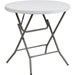 Granite White Plastic Folding Table - 2.63 Feet Round