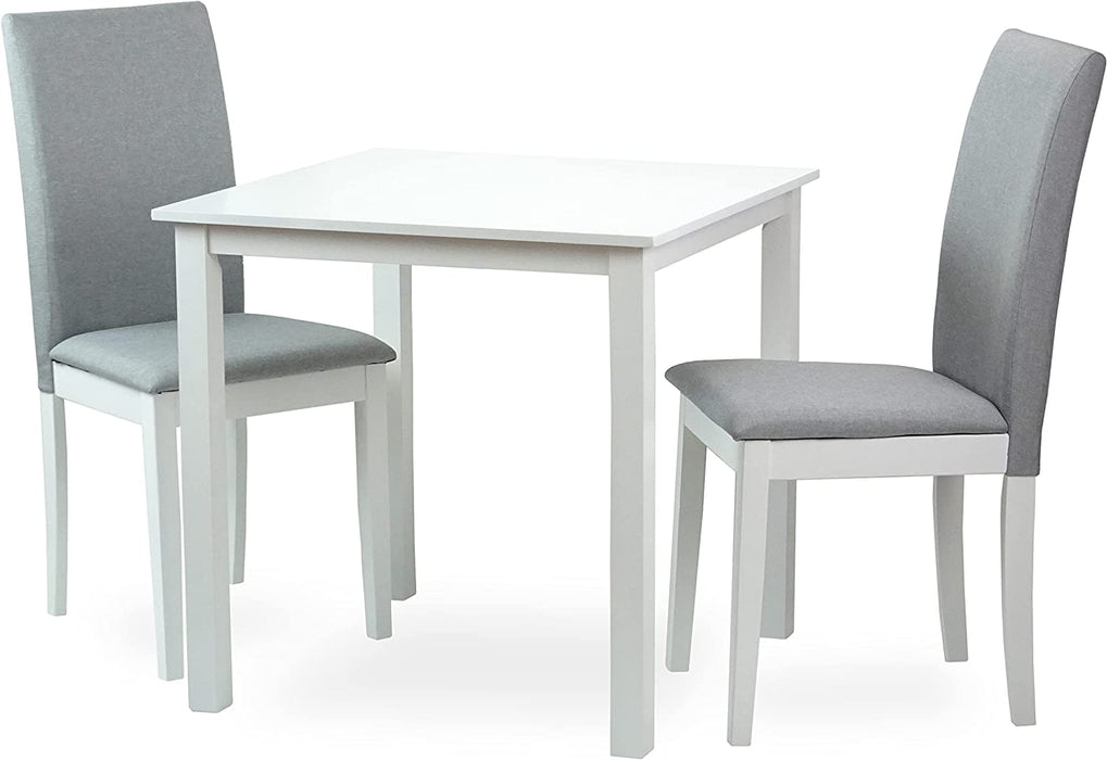 Square Wooden Dining Table in White Finish