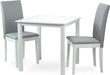 Square Wooden Dining Table in White Finish