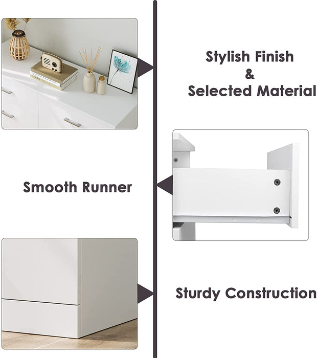 White 6-Drawer Dresser for Bedroom Storage