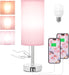 Pink Nightstand Lamp with USB-C USB-A Ports