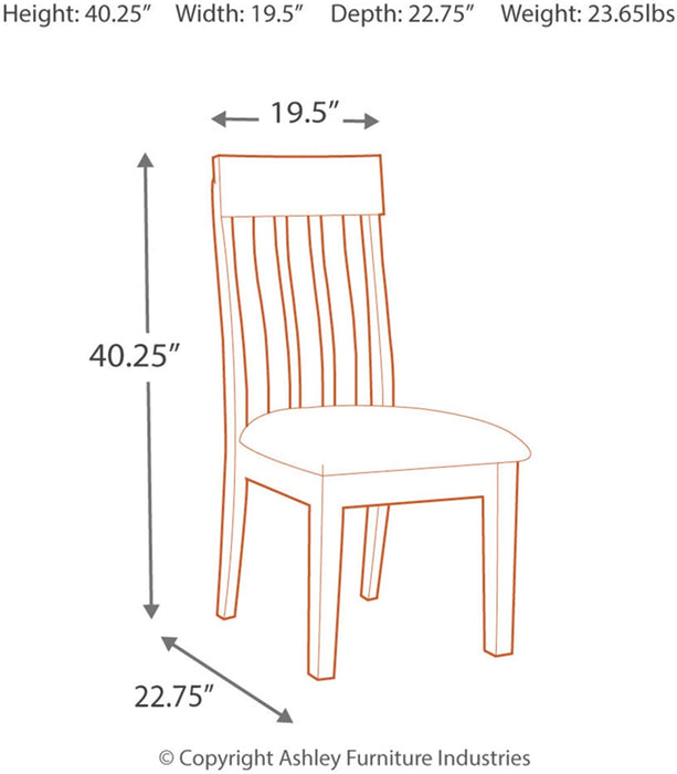 Rake Back Dining Room Chairs Set of 2 in Medium Brown