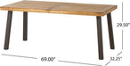 Christopher Knight Home Della Acacia Wood Dining Table