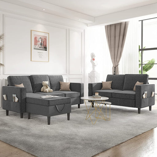 Convertible Sectional Couch with Ottoman