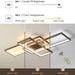 LED Ceiling Light, 50W Dimmable Ceiling Lamp with Remote Control, 3 Square Modern Coffee LED Chandelier, Flush Mount Ceiling Light Fixture for Dining Living Room Study (Coffee)