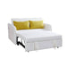 Convertible Loveseat with Pull Out Bed - White