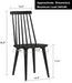 Duhome Wood Dining Chairs Set of 2, Black